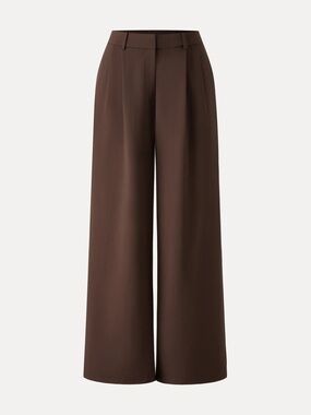 NWT OGL Ponte-De-Roma Breezy Wide Leg Pant with Pockets In brown